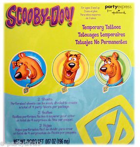 12 Scooby Doo Temporary Tattoos Birthday Party Supplies Favors