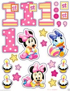 Disney Minnie Mouse 1st Birthday Cutouts Party Wall Decoration Kit 12pcs New