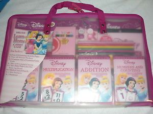 Deluxe Disney Princess Learn at Home Carry Case Flash Cards Lap Board Sticker