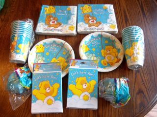RARE Care Bears Baby Shower Plates and Napkins Also Have Invites Streamer and CU