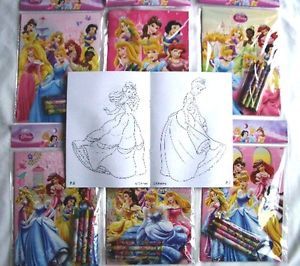 48 Set Disney Princess Coloring Book Crayon Party Favor