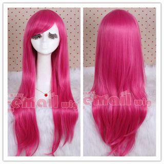 80cm Long Magenta Straight Collection Fashion Party Women Cosplay Hair Wig CW109