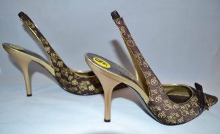 Stunning Baby Phat Sling Back Pumps Blown Gold 9 Slingback Shoes
