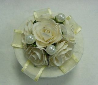 M Rose Arrangement with Peal on Round Paper Box Gift Party Wedding Decor Favor