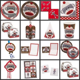 Sock Monkey Birthday Party Supplies You Pick Choose Your Own Set Kit