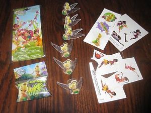 Tinker Bell Fairy Party Supplies 6 Ring Cupcake Cake Topper Tattoos Necklace