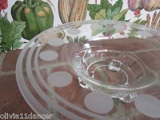 Art Deco Bowl Footed Belcique Round 40 Centerpiece Crystal Val St Lambert Signed