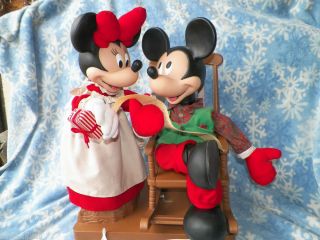 Animated Christmas Mickey Mouse and Minnie Rocking Chair Disney Motionette