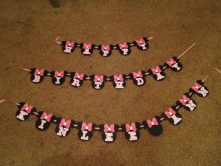 Minnie Mouse Birthday Banner Personalized with Zebra Print Cricut 10 Letters