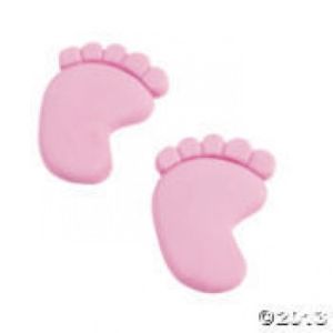 12 Baby Shower Girl Pink Foot Erasers Party Favors Games Toys Prizes Gifts