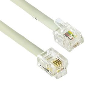 50 ft Feet RJ11 4c Modular Telephone Extension Phone Cord Cable Line Wire Beige