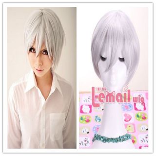 Hot Sales Evangelion Cool 25cm Short Silver Grey Cosplay Party Hair Wig CW173