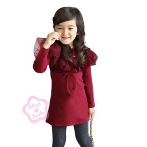Girls Kids Dress Gauze Collar Shawl Long Sleeve 5 6 Clothing Cotton Top Skirt