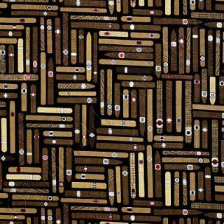 Timeless Treasures Menswear Cigars Stogies Black Novelty Cotton Quilt Fabric Yd