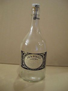 Vintage Jack Daniels Limestone Spring Water Bottle with Porcelain Stopper Empty