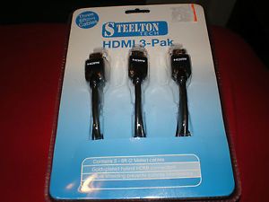 3 Steelton Tech HDMI 6 Foot Cables