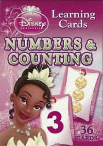 Disney Princess Kids Girls Learning Flash Cards Math Numbers Counting New