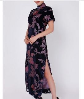 Charming Chinese Women's Dress Cheongsam Purple Size s M L XL XXL
