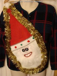 Ugly Christmas Sweater Wacky Santa Womens s Tacky