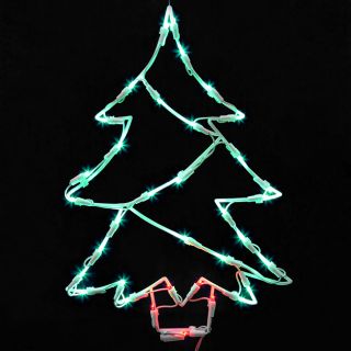 18" Lighted LED Christmas Tree Window Silhouette Decoration