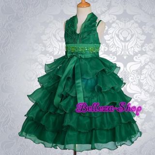 Green Wedding Flower Girl Pageant Dress Sz 3 4T FG131