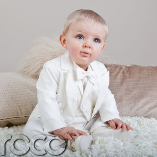 Baby Boys Cream Suit Christening Pageboy Wedding Toddlers Tail Suit Age 0 24M