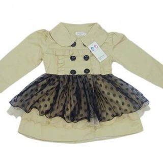 Girl Kid Trench Coat Wind Jacket Sz 2 7 Tutu Dress Clothes Outwear Autumn Winter