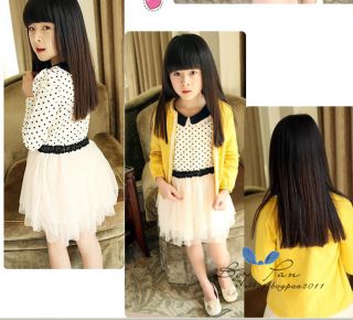 New Kids Clothing Cute Girls Princess Polka Dot One Piece Dress Tutu sz2 7Y
