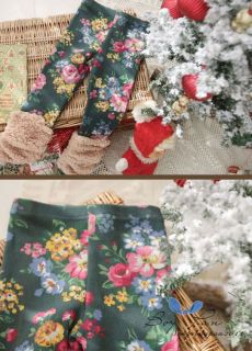 Fashion Girls Floral Design Leggings Winter Thick Leggings Tight Pants size2 7Y