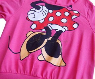 Girls Toddlers Minnie Mouse Costume Hoodie Top 3D Ear Tail Coat Sweater 2T 6