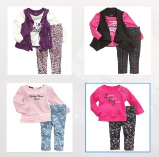 Calvin Klein Baby Girl Designer Clothes Top Pants Pink 12 18 24 Months