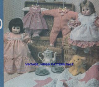 Vintage Vogue Craft 2868 Fits 13 15" 18 20" Baby Doll Clothes Wardrobe Pattern