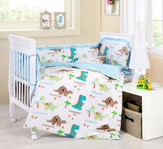 Baby Bedding Crib Cot Sets 9 Piece Cute Dinosaurs Theme RRP $150