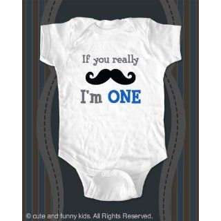 If You Really Mustache I'M One Cute Baby Onesie Infant Clothing White 18 Mont
