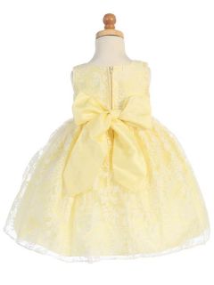 Girl's Spring Dress Baby Toddler 12M to 7 Pink or Yellow Summer Easter Wedding