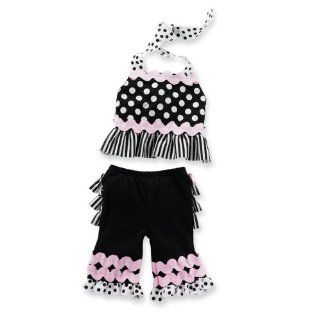 Little Girls Rickrack Ruffle Capri Baby Boutique Outfit