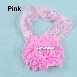 Baby Cute Infant 3 Colors Peal Flower Hair Bands New Hairband Lace Soft Headband