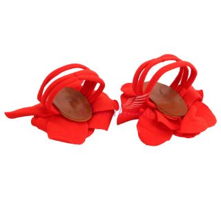 Red Beautiful Baby Barefoot Flower Feet Band Barefoot Sock Sandals Shoes