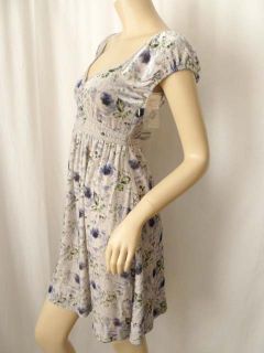 New Free People Velvel Floral Baby Doll Dress Boho Flowers Lace Sz 2 S