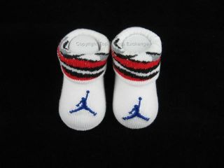 1 Pair Nike or Jordan Infant Booties Socks 0 to 6 Months Baby Newborn Boy Girl