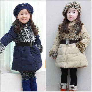 New Winter Girls Kids Winter Coat Beautiful Lovely Cotton Coat Outerwear sz2 7Y
