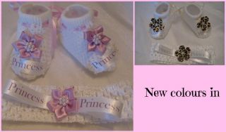 Baby Girl Princess Pink Newborn Shoe Headband Outfit Clothing Bundle Gift Set