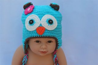 Handmade Cute Cotton Baby Toddler Owl Knit Hat Beanie New Newborn to 3 Year Gift