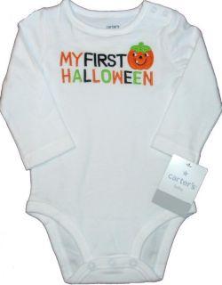 Carters My First Halloween Baby Boys Girls Long Sleeve Bodysuit Shirt Costume 3M