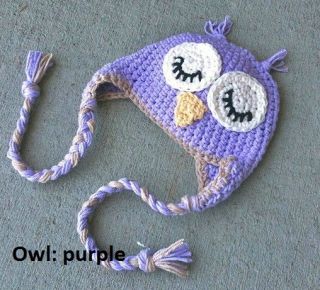 Newborn Large Baby Beanie Teddy Ears Flower Crochet Knit Girl Boy Photo Prop Owl