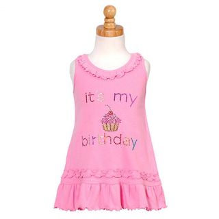3PEARLS Kids Pink Rhinestone Cupcake Little Girls Birthday Dress 6X