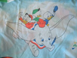 Vintage Disney Mickey Minnie Mouse Flat Fabric Bed Sheet Craft Material Balloons