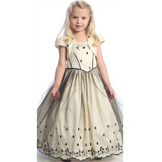 Angels Garment Little Girls Ivory Black Size 5 Taffeta Pageant Dress