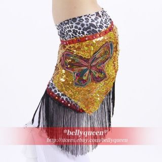 New Belly Dance Costume Dress Dancewear Hip Scarf Wrap Belt w Butterfly