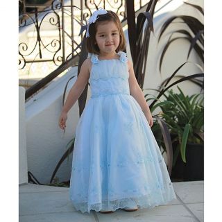 Angels Garment Toddler Girls 2T Blue Criss Cross Tie Back Easter Dress